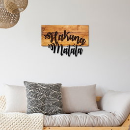 Wallity Hakuna Matata Accesorio Decorativo de Pared en Nogal y Negro